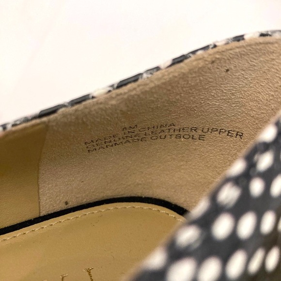 Talbots Sylvie Kitten Heel Bow Pumps Embossed Ocelot Black Leather Womens 8M NEW - Picture 6 of 9